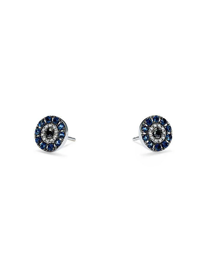 商品Bloomingdale's|Diamond & Sapphire Evil Eye Earrings in 14K White Gold,价格¥9344,第4张图片详细描述