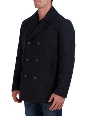 Wool-Blend Double-Breasted Peacoat商品第3张图片规格展示