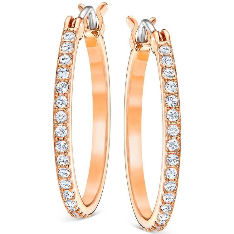 商品Swarovski|Rose Gold-Tone Crystal-Studded Hoop Earrings,价格¥446,第1张图片