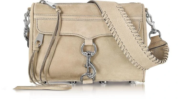 商品Rebecca Minkoff|迷你 M.A.C. 砂岩色正绒面革斜挎包配吉他带,价格¥1098,第1张图片