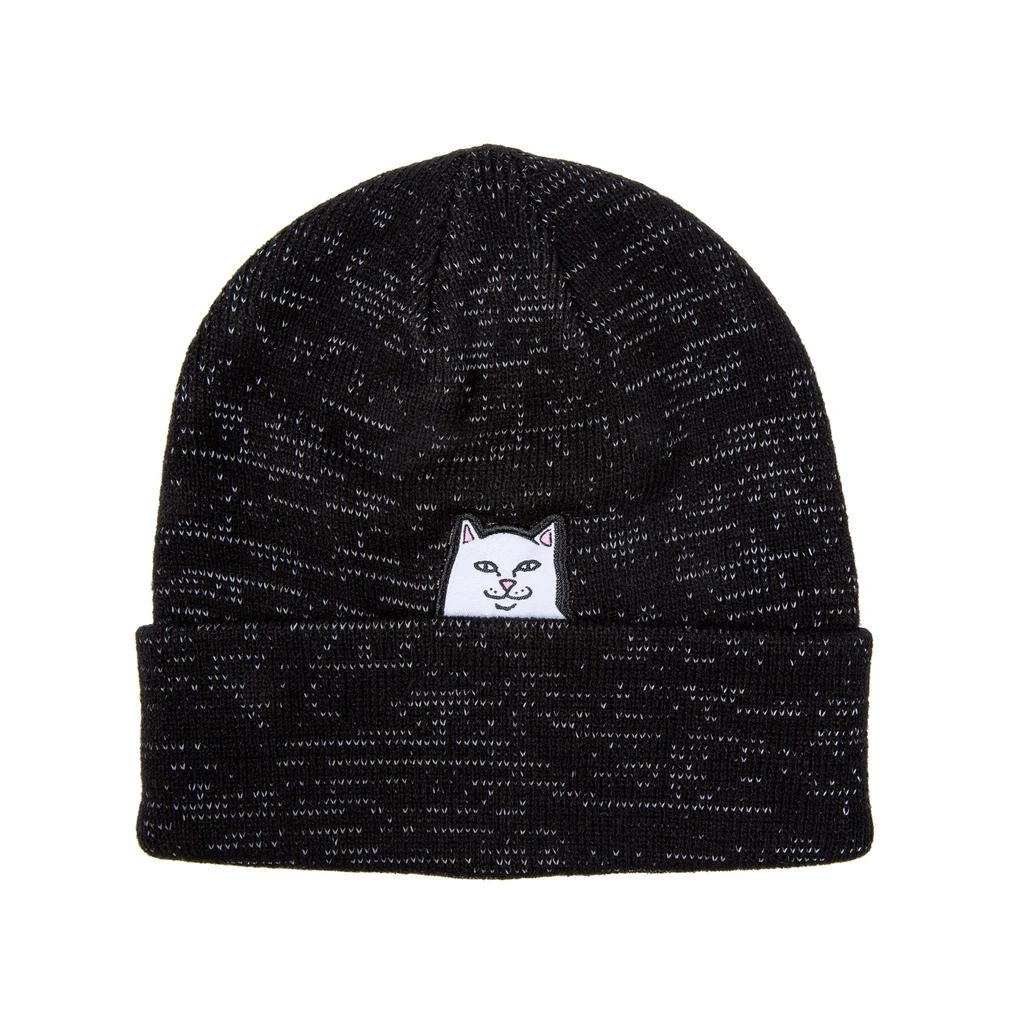 商品RIPNDIP|Lord Nermal Ribbed Beanie (Black Reflective Yarn),价格¥200,第1张图片