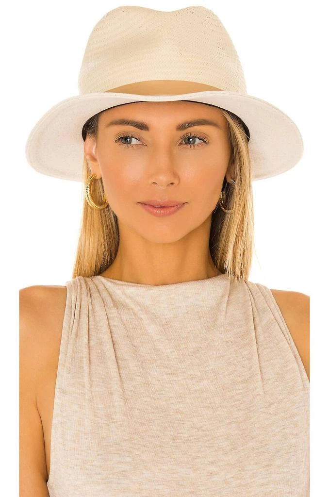 商品Rag & Bone|Rag & Bone - Women's Fedorah Brim Leather Trim Straw Hat,价格¥861,第3张图片详细描述