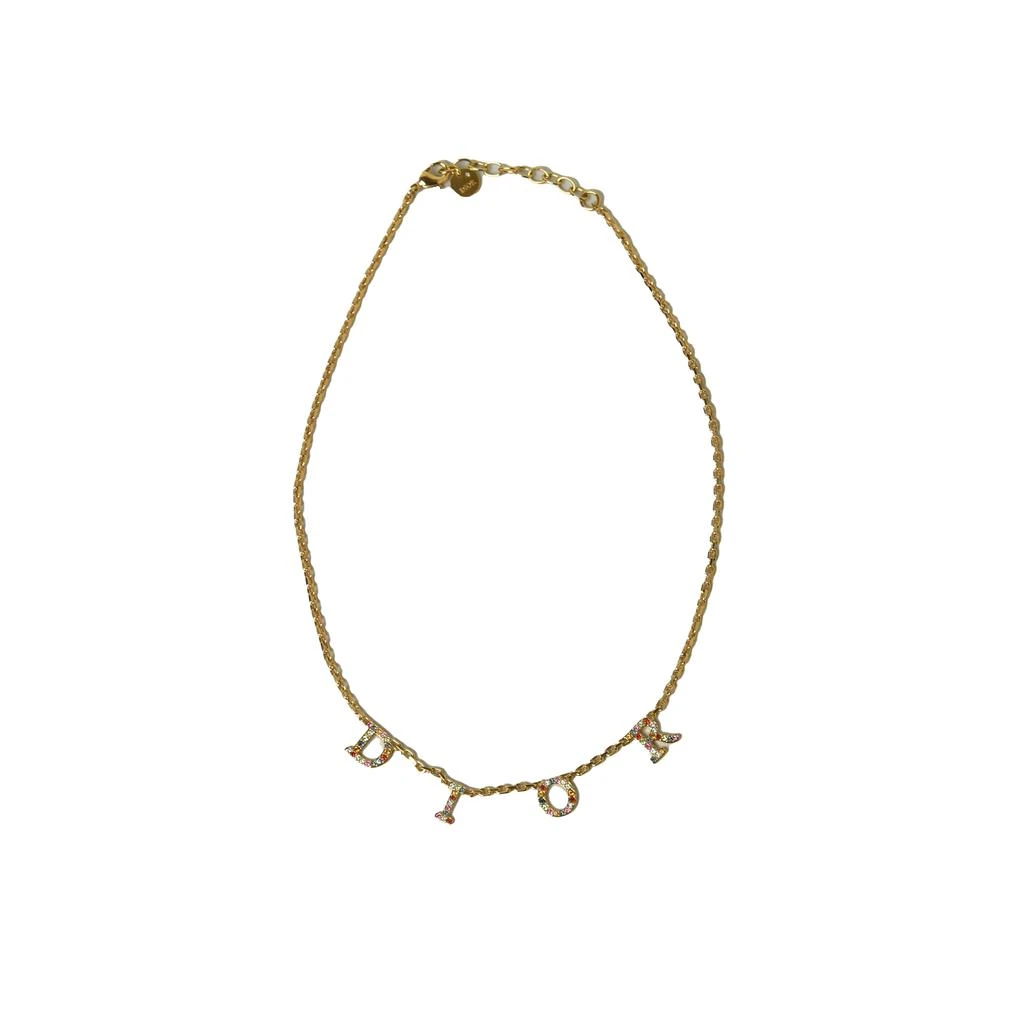 商品Dior|Dior Letter Necklace Gold Multi Color,价格¥5574,第1张图片
