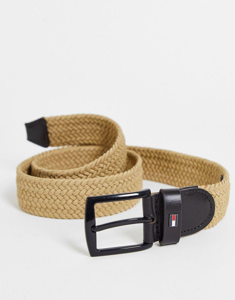 商品Tommy Hilfiger|Tommy Hilfiger elasticated 35mm woven belt in tan,价格¥241,第4张图片详细描述