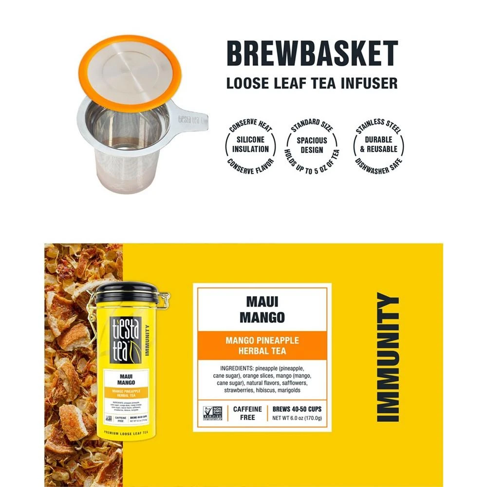 商品Tiesta Tea|Maui Mango Loose Leaf Tea and Brewbasket Set, 2 Piece,价格¥194,第2张图片详细描述