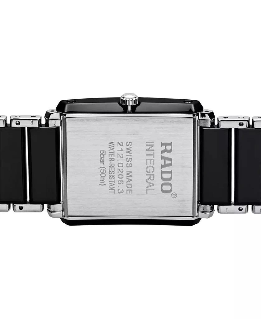 商品Rado|Unisex Swiss Integral Diamond Accent Black Ceramic and Stainless Steel Bracelet Watch 31mm R20206712,价格¥18524,第5张图片详细描述