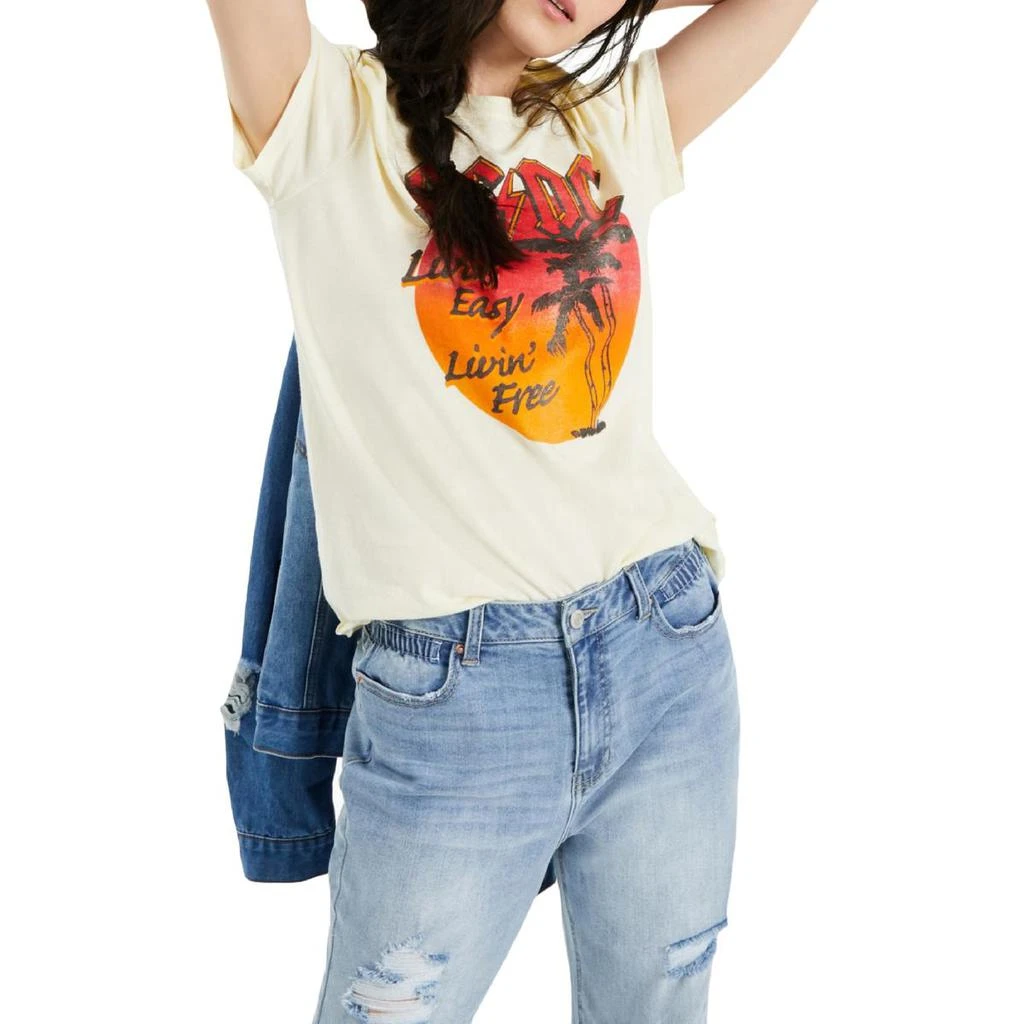 商品Junk Food|Junk Food Womens ACDC Livin' Easy Livin' Free Graphic Cotton T-Shirt,价格¥138,第1张图片