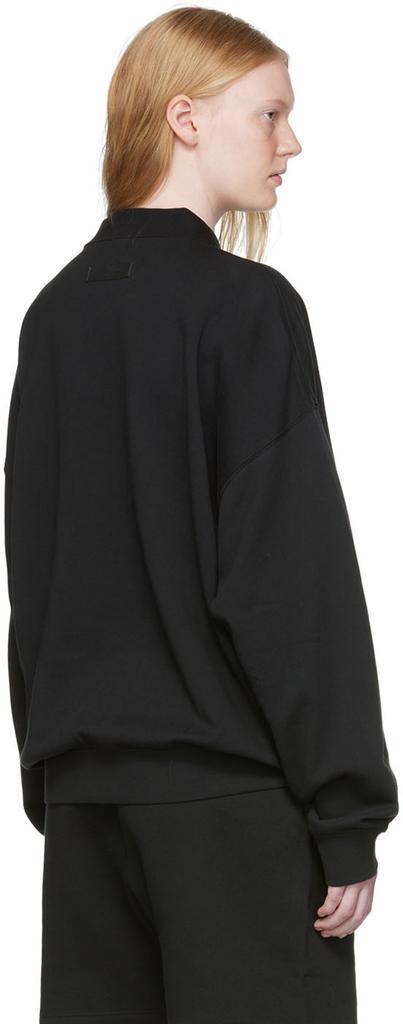 商品Essentials|Black Cotton Long Sleeve Polo,价格¥536,第5张图片详细描述