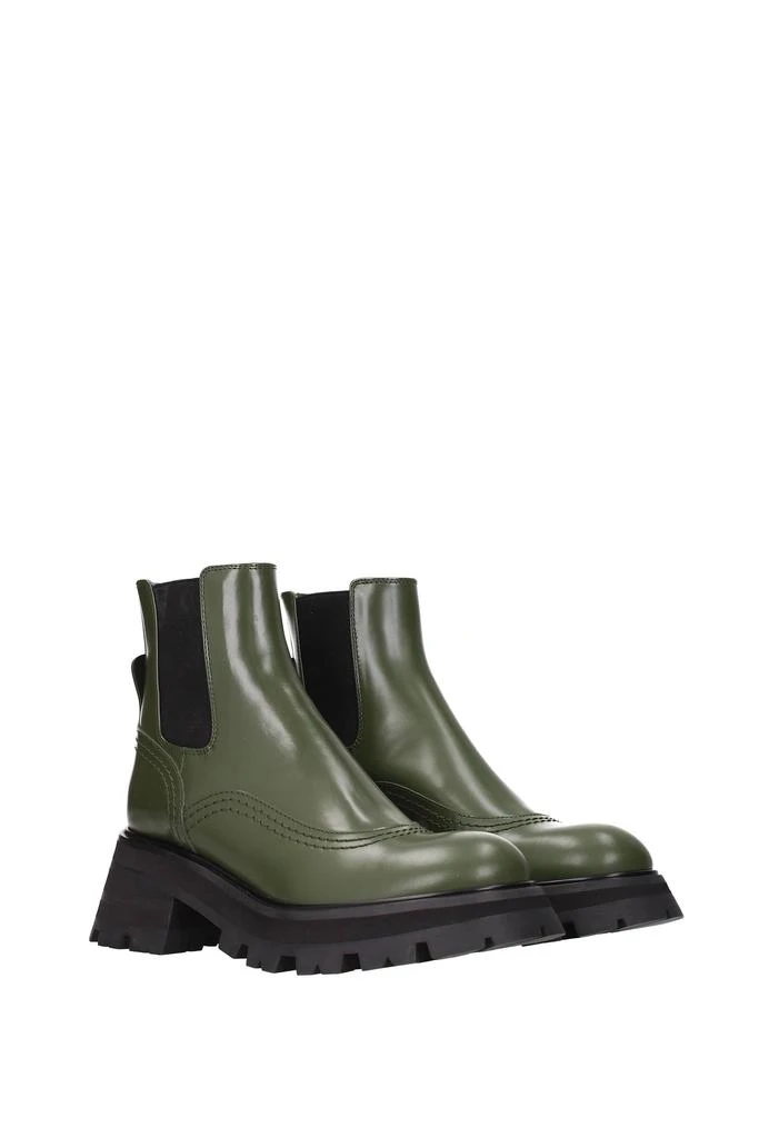 商品Alexander McQueen|Ankle Boot Leather Green khaki,价格¥2583,第2张图片详细描述