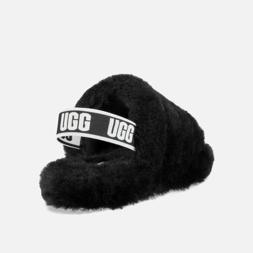 商品UGG|UGG KIDS' FLUFF YEAH SLIDE SLIPPERS - BLACK,价格¥371,第2张图片详细描述