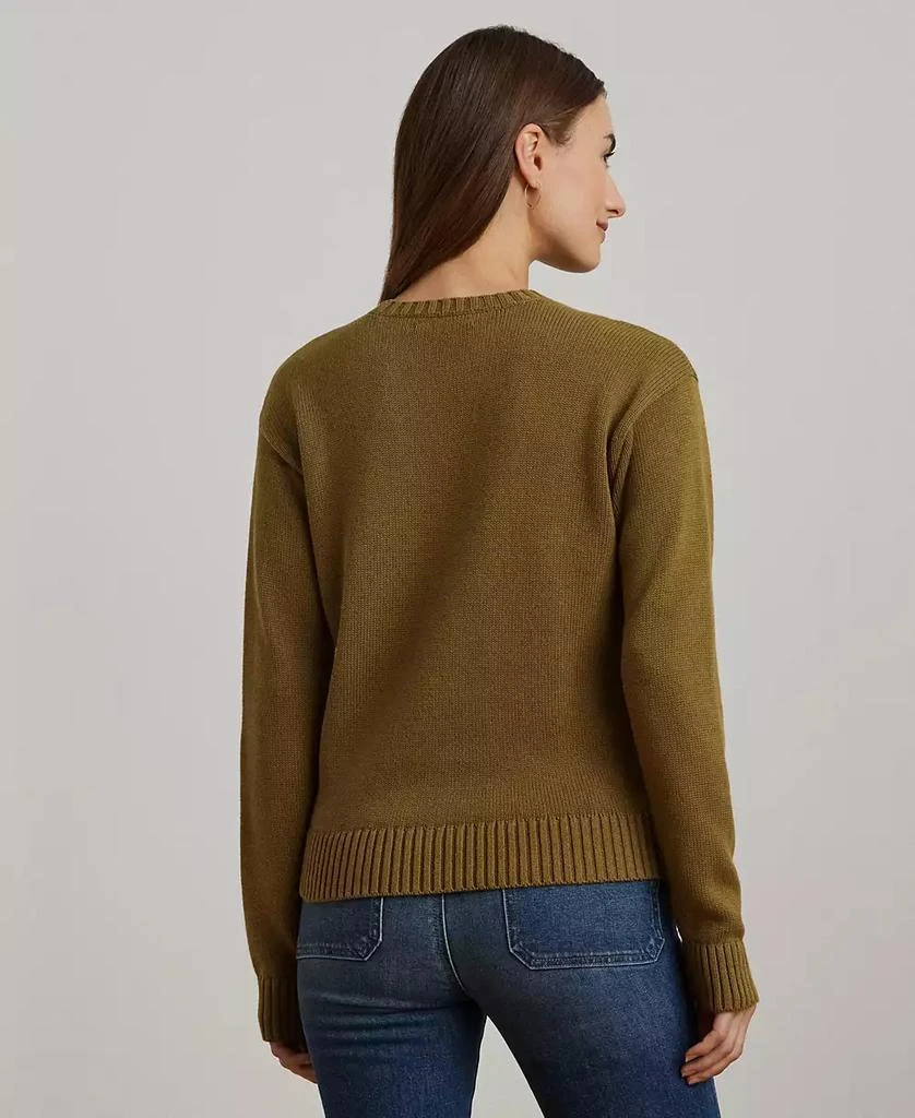 商品Ralph Lauren|Women's Intarsia-Knit Beagle Cotton Sweater, Regular & Petite,价格¥1101,第2张图片详细描述