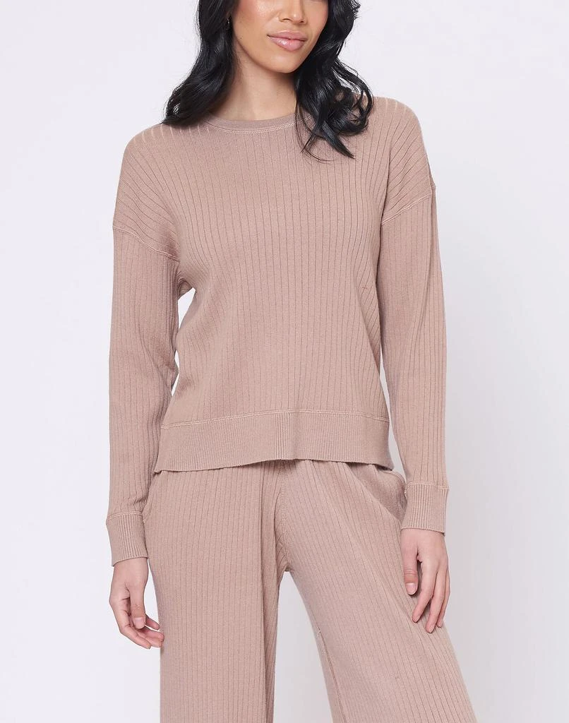 商品Madewell|LEIMERE ROSEWOOD RIBBED CREW,价格¥622,第1张图片