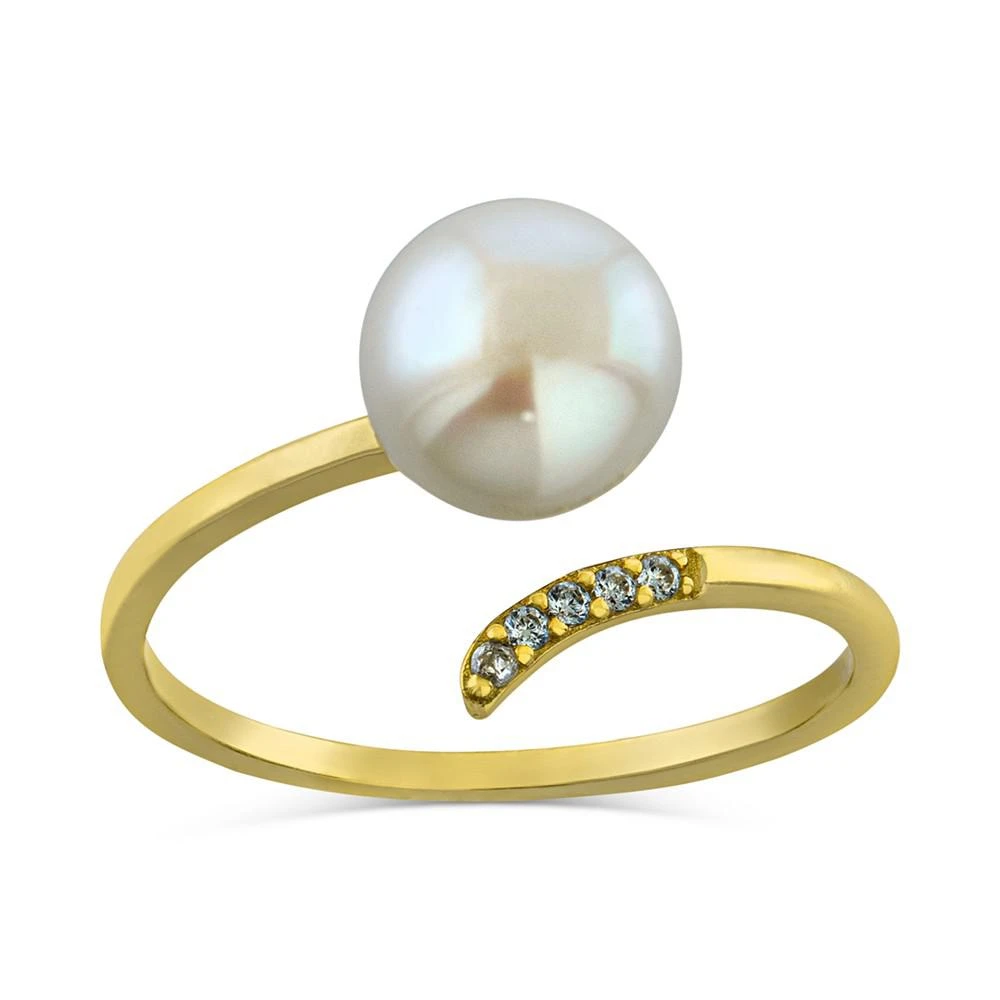 商品Giani Bernini|Cultured Freshwater Pearl (8mm) & Cubic Zirconia Bypass Ring, Created for Macy's,价格¥112,第1张图片