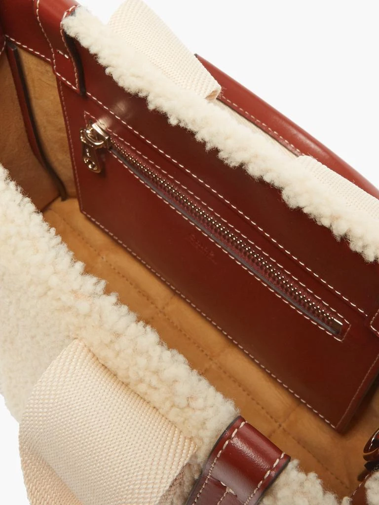 商品Chloé|Woody small shearling and leather cross-body bag,价格¥12785,第5张图片详细描述