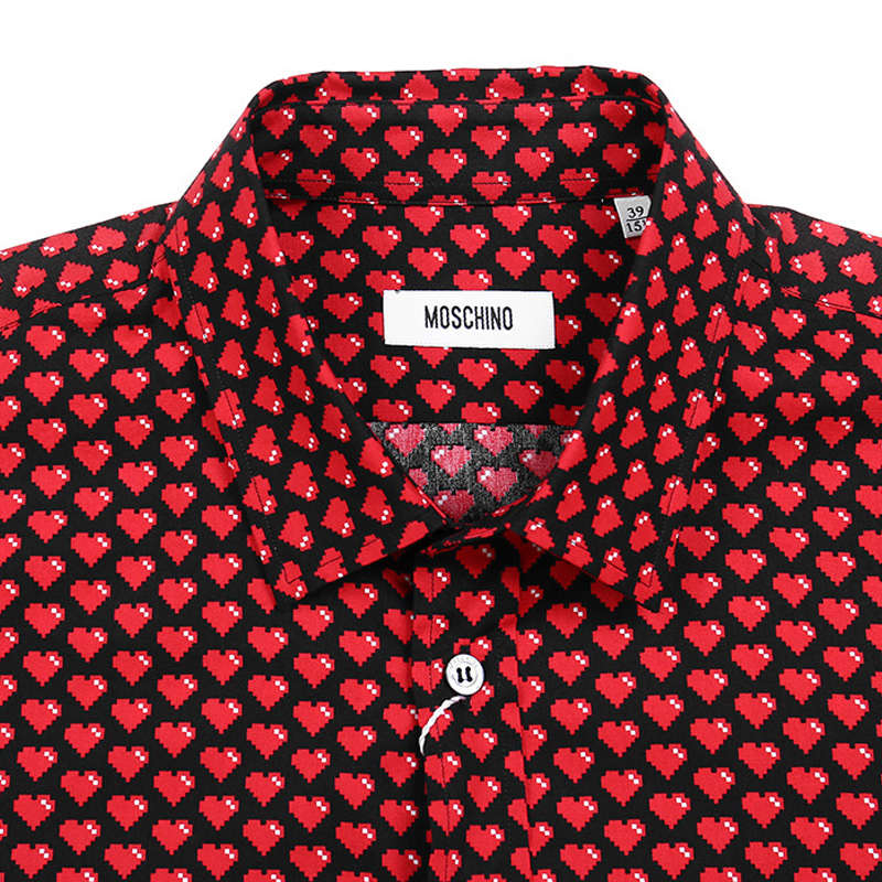 Moschino 莫斯奇诺 男士红黑色棉质衬衫 R70W650-25330-2商品第3张图片规格展示