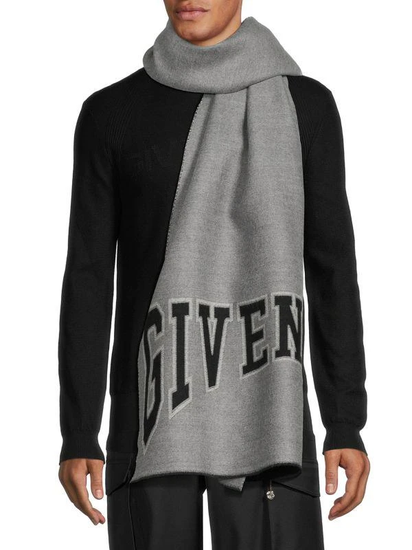 商品Givenchy|College Logo Virgin Wool Scarf,价格¥3675,第1张图片