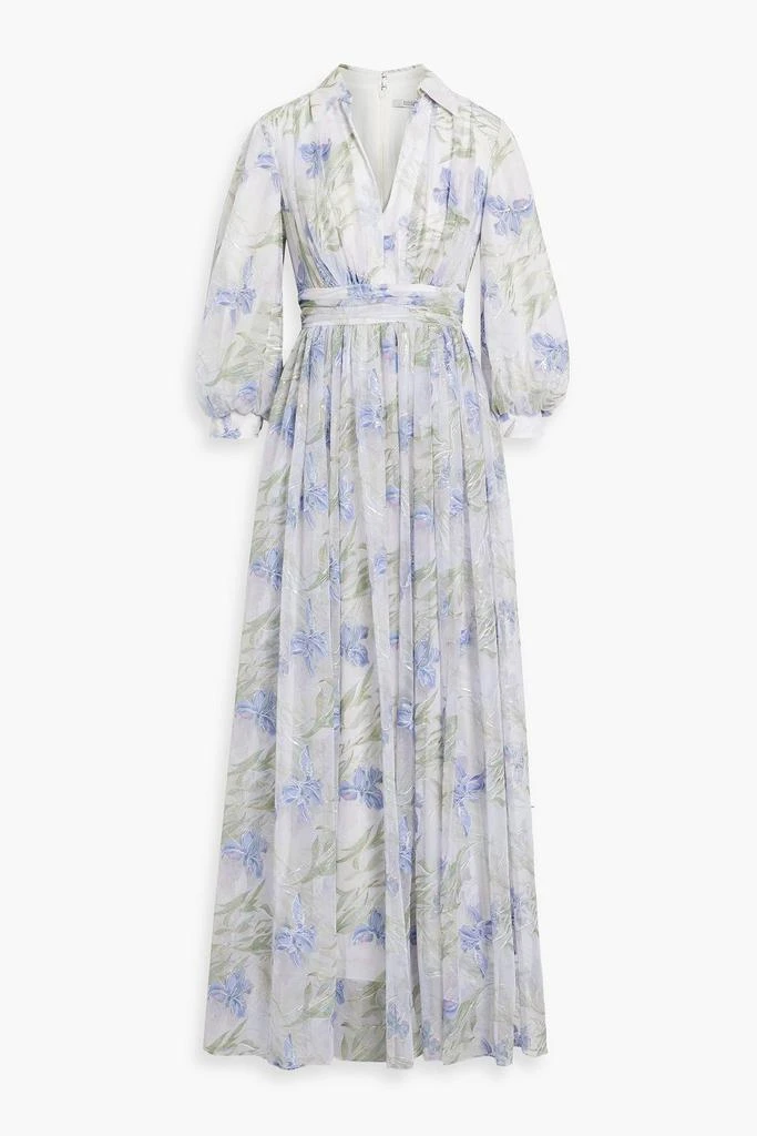 商品Badgley Mischka|Embellished floral-print tulle maxi dress,价格¥4021,第1张图片