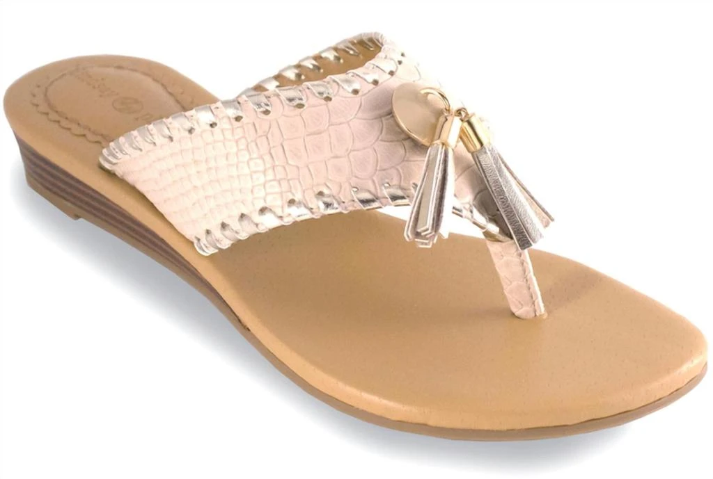 商品lindsay phillips|Margo Snake Flip Flops In Cream,价格¥264,第1张图片