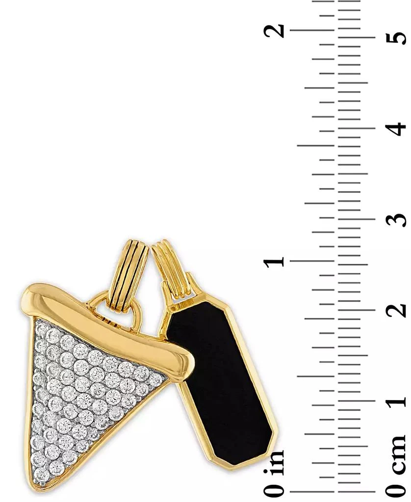 商品Esquire Men's Jewelry|2-Pc. Set Onyx Dog Tag & Cubic Zirconia Pavé Shark Tooth Amulet Pendants in 14k Gold-Plated Sterling Silver, Created for Macy's,价格¥1123,第3张图片详细描述