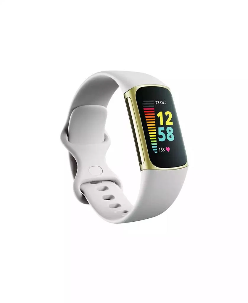 商品Fitbit|Charge 5 Lunar White Silicone Band Fitness and Health Tracker,价格¥1116,第1张图片
