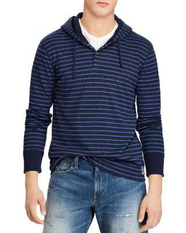 商品Ralph Lauren|Striped Henley Hoodie,价格¥351,第1张图片