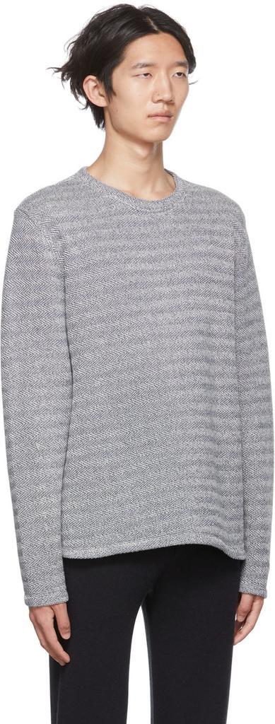 商品Vince|Off-White & Navy Loose Knit Sweater,价格¥2393,第4张图片详细描述