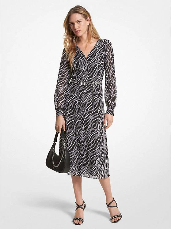 商品Michael Kors|Status Print Georgette Midi Dress,价格¥490,第1张图片