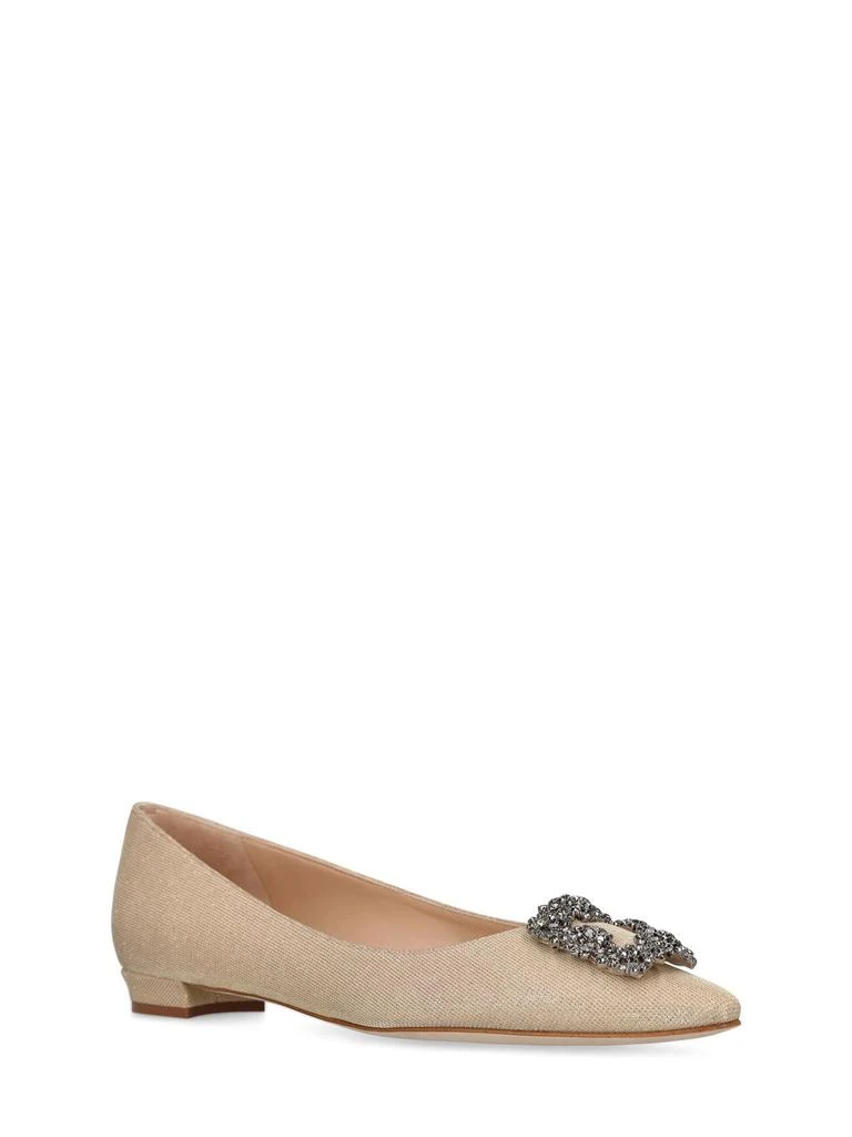 商品Manolo Blahnik|10mm Hangisi Lurex Flats,价格¥9470,第2张图片详细描述