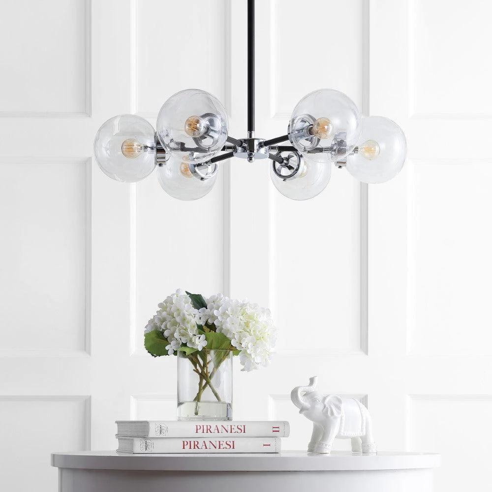 商品JONATHAN Y|Caleb 6-Light 28" Brass Cluster Chandelier,价格¥2322,第4张图片详细描述