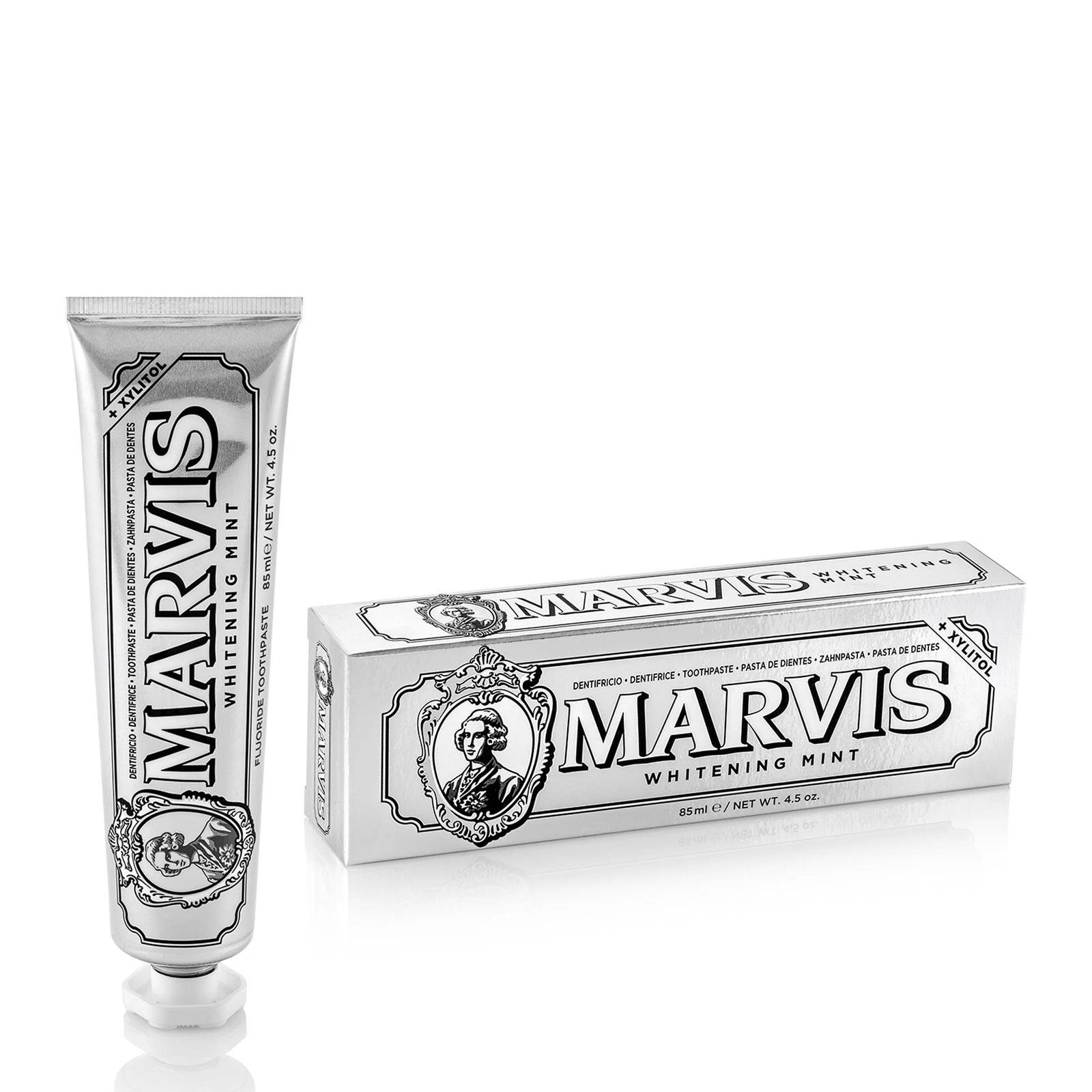 商品Marvis|MARVIS 美白薄荷洁齿牙膏 85ml 清新口气,价格¥115,第1张图片