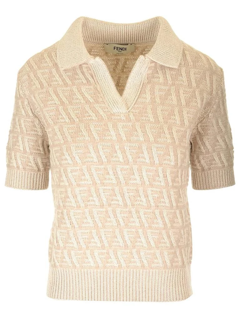 商品Fendi|Short-Sleeved Polo Shirt Beige,价格¥7981,第1张图片