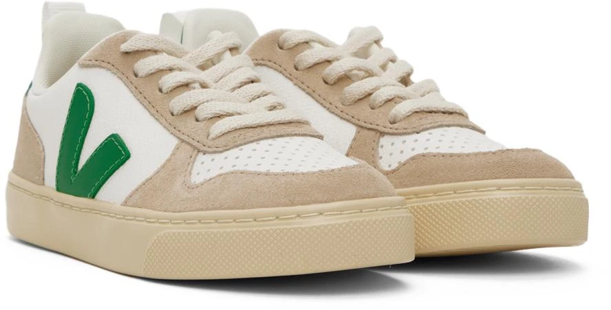 商品Veja|Kids White & Beige V-10 Sneakers,价格¥538,第4张图片详细描述