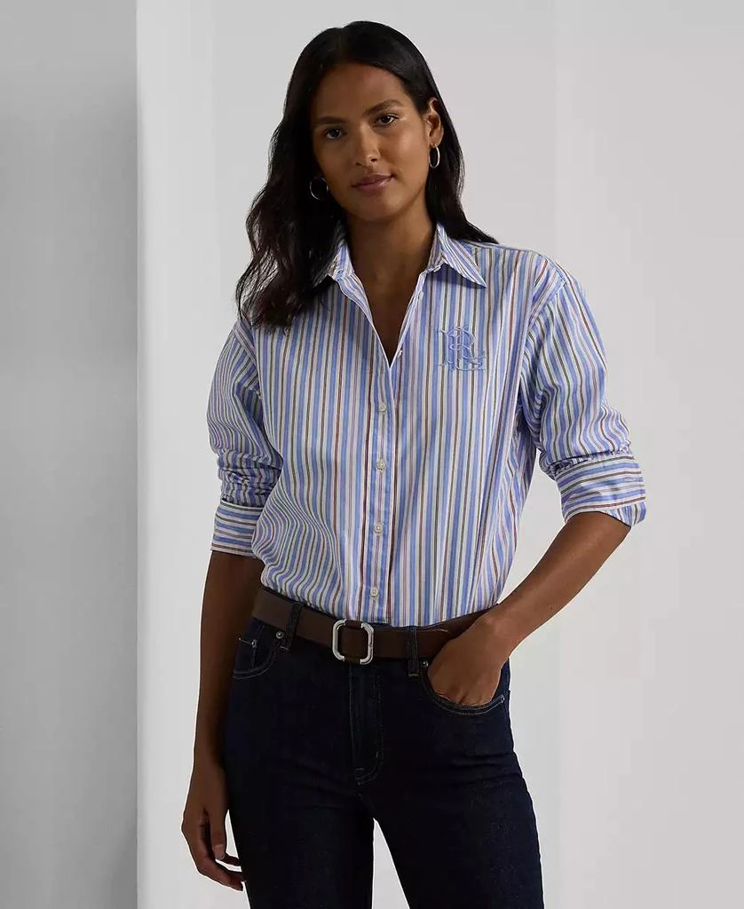 商品Ralph Lauren|Women's Cotton Collared Striped Shirt,价格¥293,第1张图片