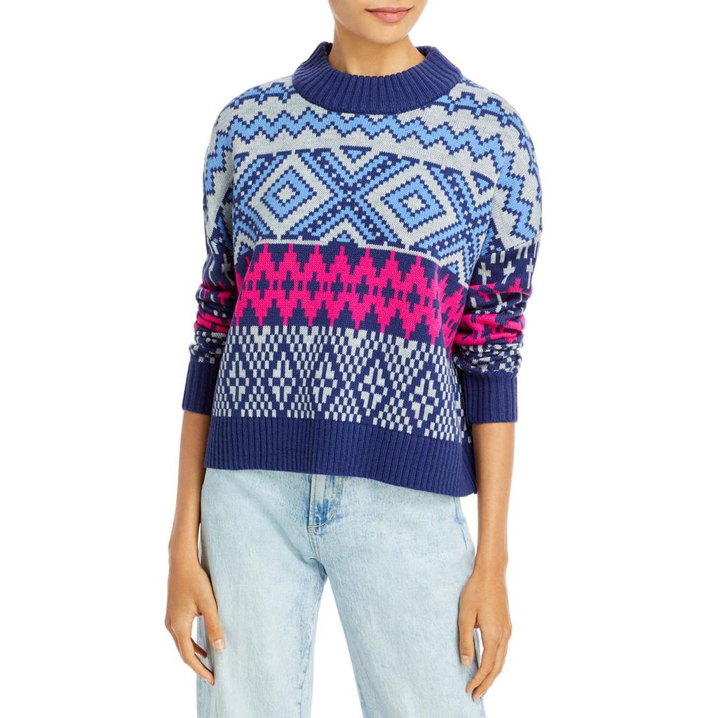 Aqua Womens Fairisle Knit Pullover Sweater商品第1张图片规格展示