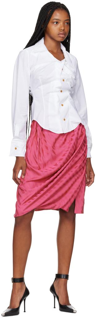 Pink Drunken Drape Midi Skirt商品第4张图片规格展示