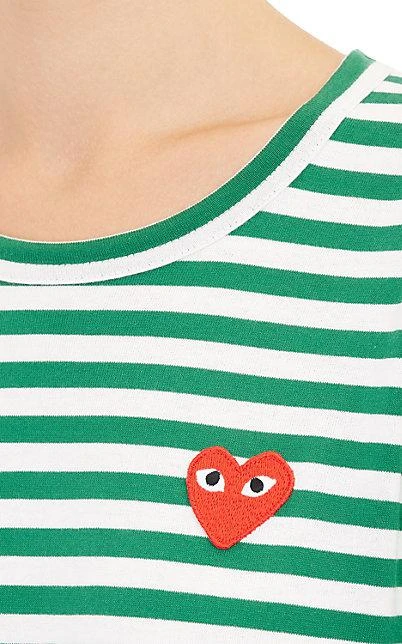 商品Comme des Garcons|Heart Striped Cotton T-Shirt,价格¥666,第5张图片详细描述