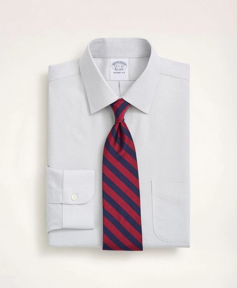 商品Brooks Brothers|Stretch Regent Regular-Fit Dress Shirt, Non-Iron Dobby Ainsley Collar Diamond,价格¥494,第1张图片