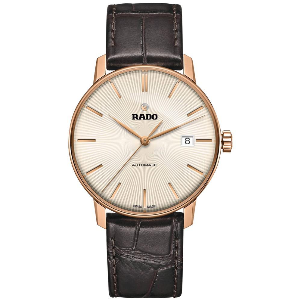 商品Rado|Men's Swiss Automatic Coupole Classic Dark Brown Leather Strap Watch 38mm R22861115,价格¥9284,第1张图片