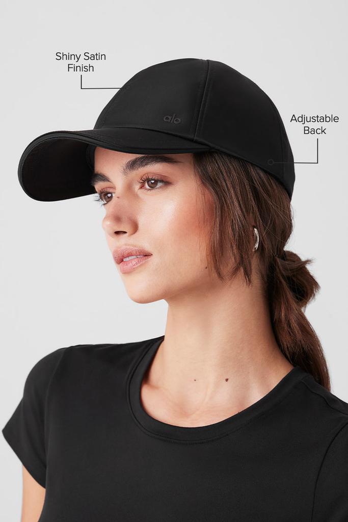 Alo Satin Off-Duty Cap - Black - Hats - Free Shipping - BeyondStyle