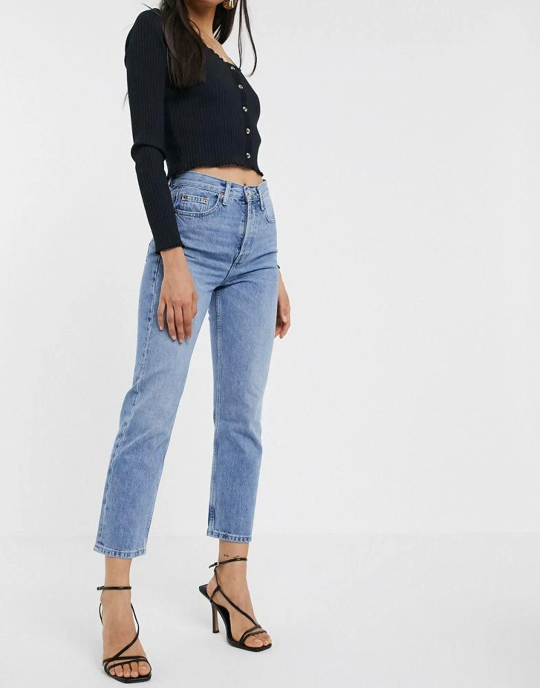 商品Topshop|Topshop Editor straight leg jeans in bleach wash,价格¥240,第1张图片