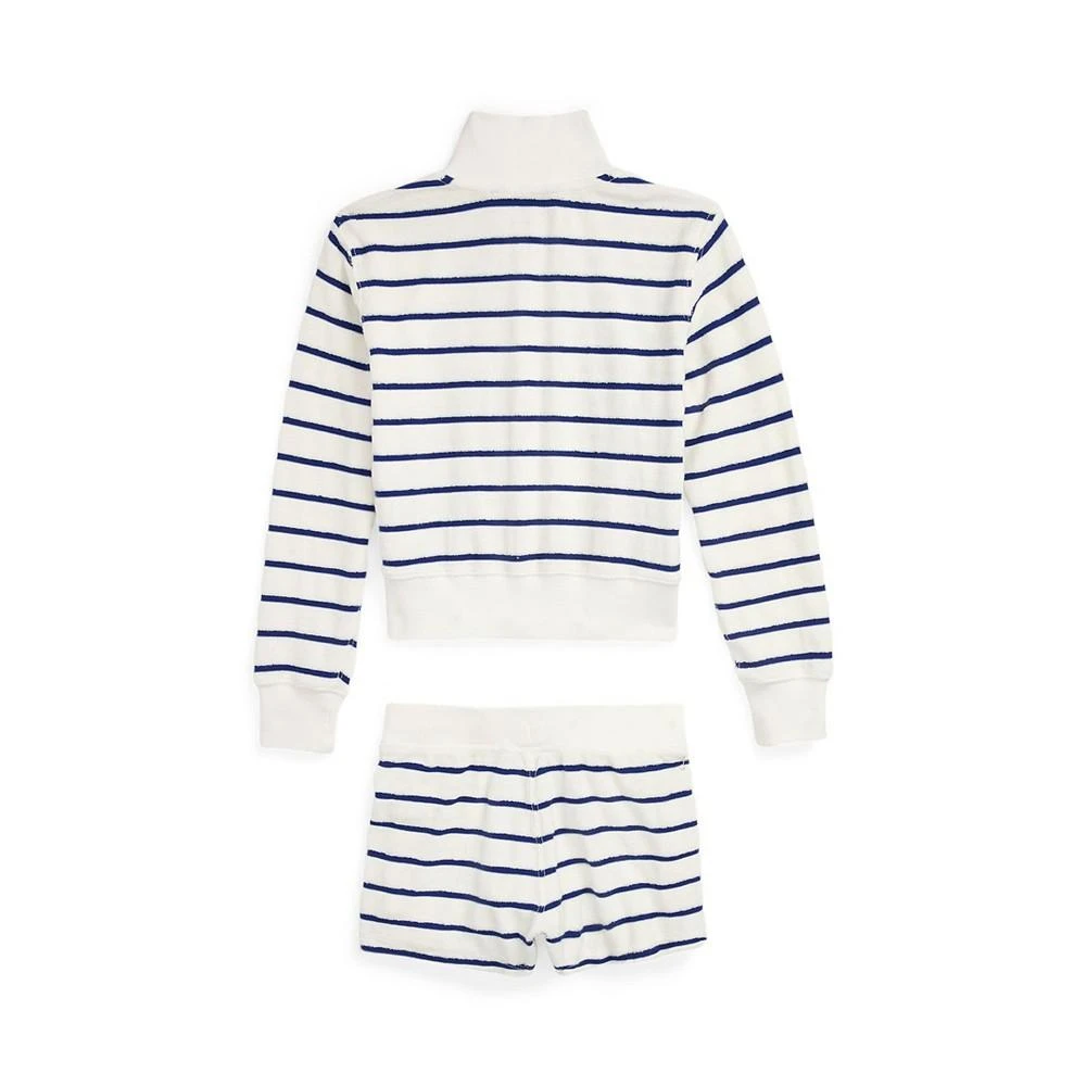 商品Ralph Lauren|Big Girls Striped Cotton Terry Jacket and Shorts Set,价格¥379,第2张图片详细描述