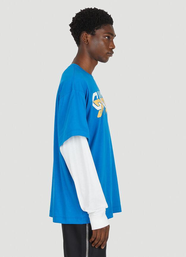 商品Gucci|Mirror Logo T-Shirt in Blue,价格¥5423,第5张图片详细描述