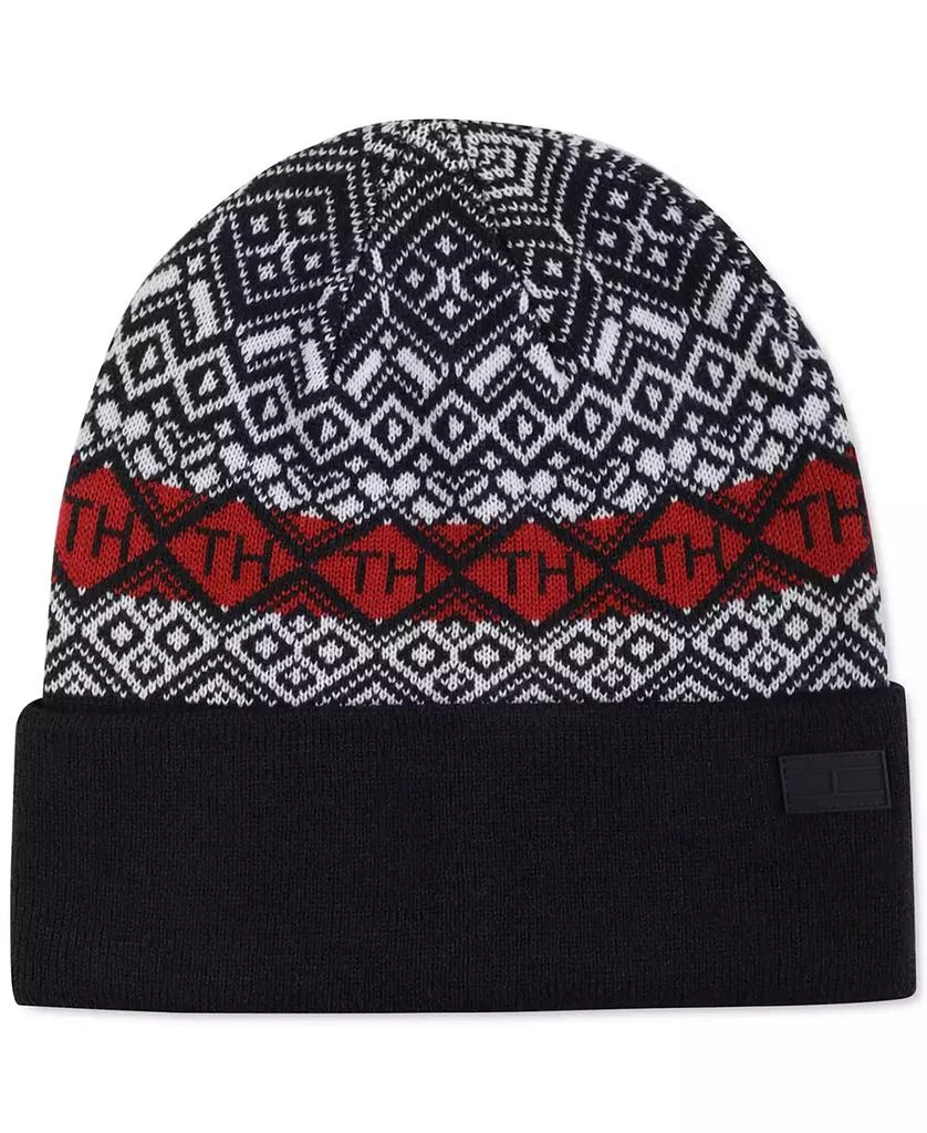 商品Tommy Hilfiger|Men's Diamond Fair Isle Patterned Cuff Beanie Hat,价格¥252,第1张图片