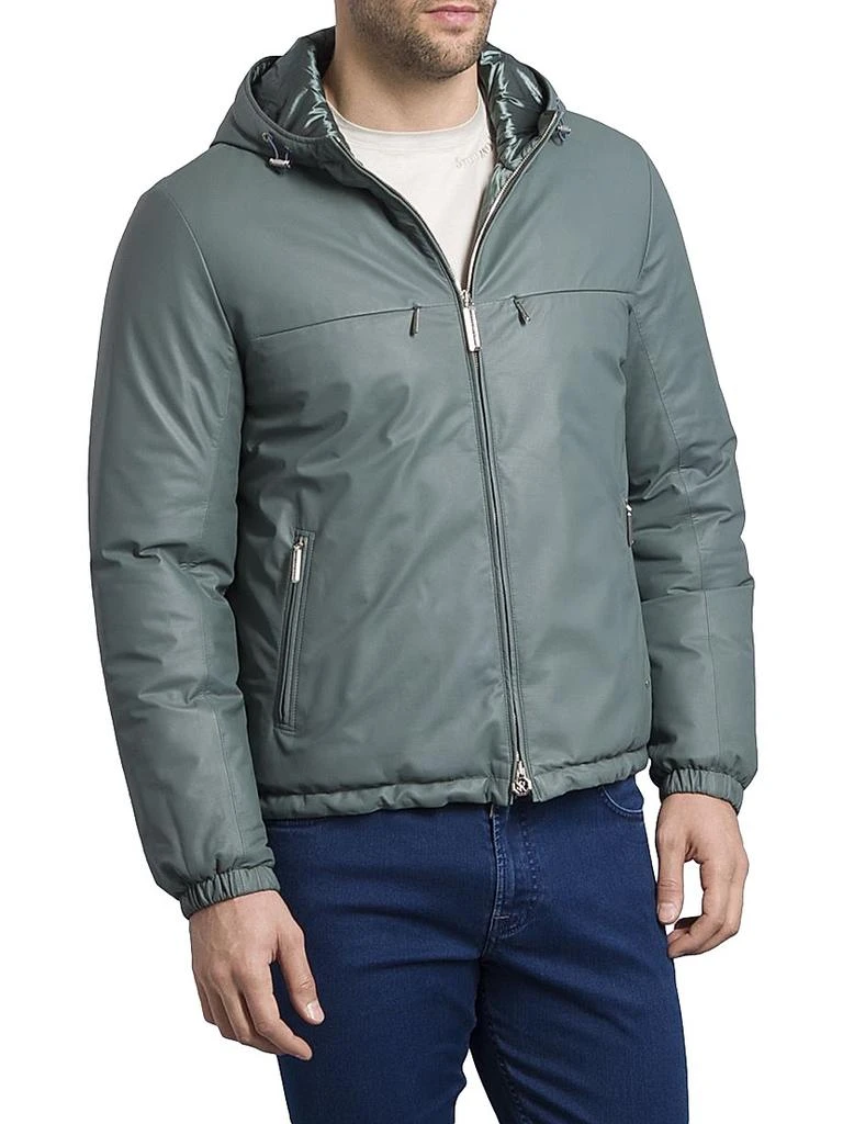 商品Stefano Ricci|Calfskin Leather Hooded Blouson,价格¥55846,第4张图片详细描述
