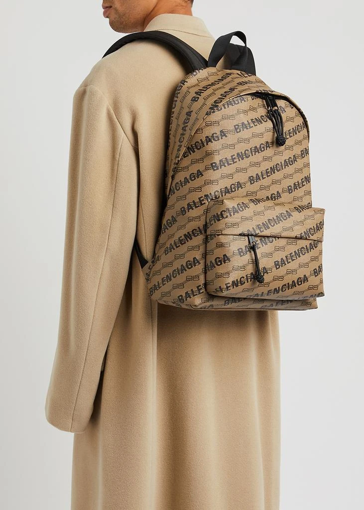 商品Balenciaga|Monogrammed coated canvas backpack,价格¥8306,第5张图片详细描述