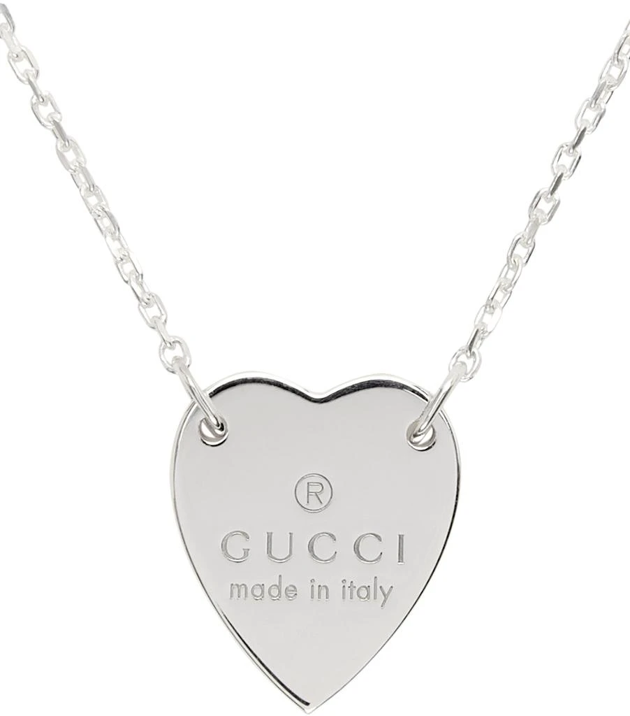 商品Gucci|Silver Trademark Heart Necklace,价格¥2099,第2张图片详细描述