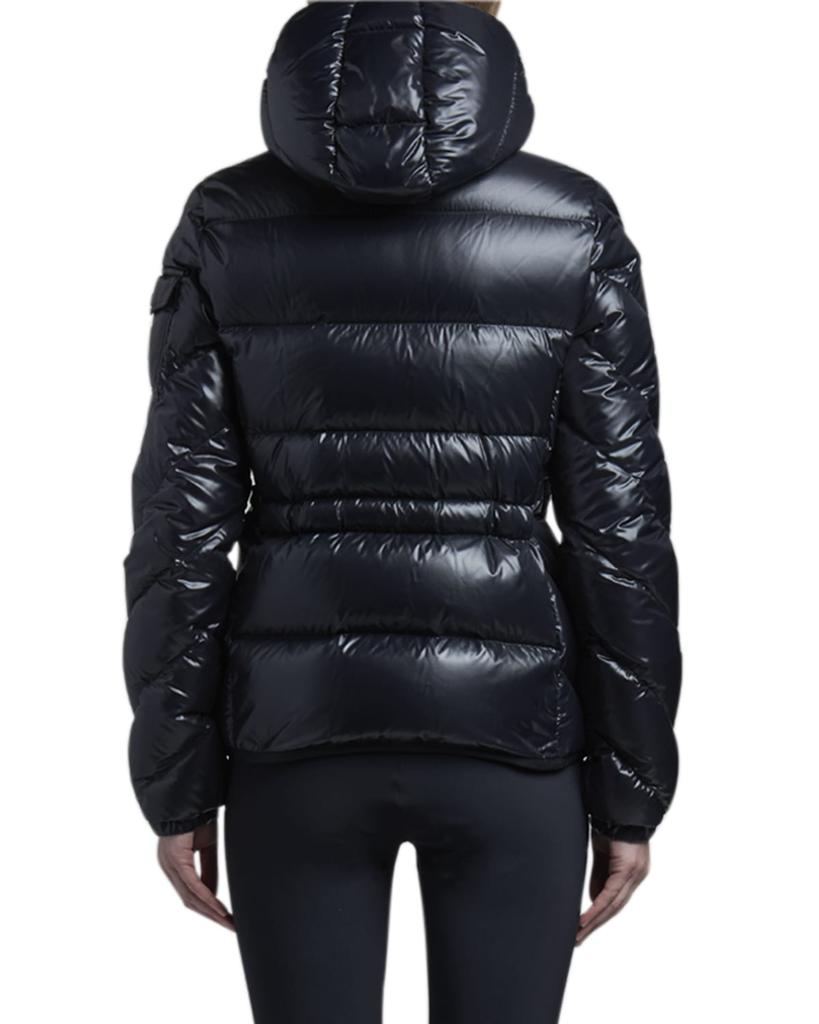 Brouel Chevron Nylon Laque Down Quilted Jacket with Attached Hood商品第2张图片规格展示