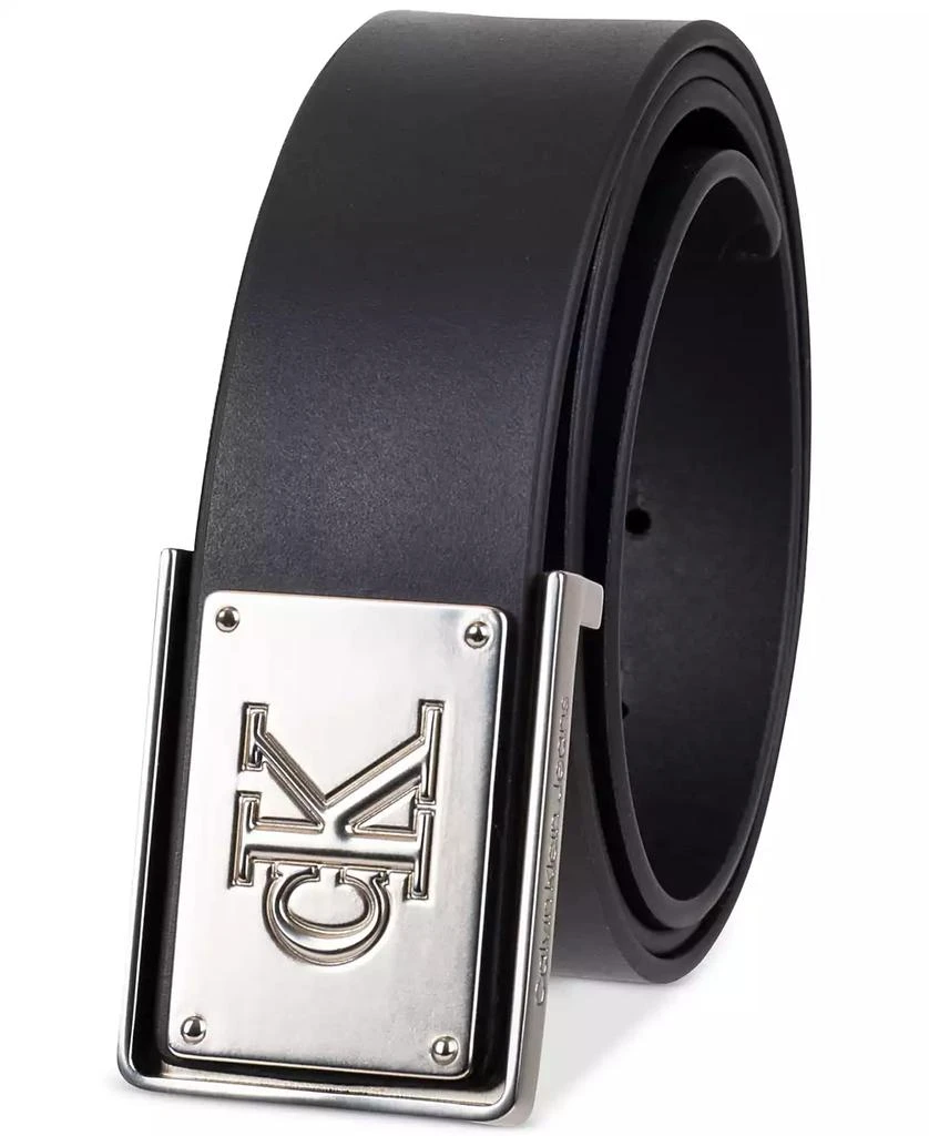 商品Calvin Klein|Men's CK Plate Plaque Belt,价格¥99,第2张图片详细描述