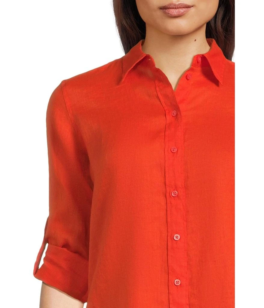 商品Ralph Lauren|Petite Linen Roll Tab–Sleeve Shirt,价格¥834,第4张图片详细描述