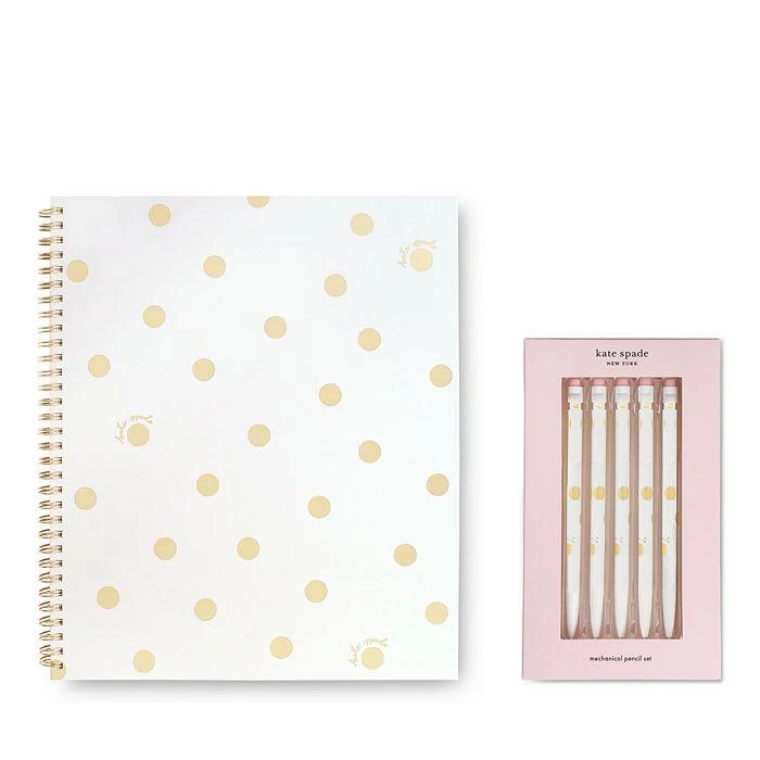商品Kate Spade|Gold Dot Script Note Journal Set,价格¥298,第1张图片详细描述